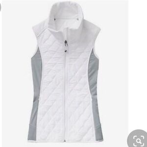 Athleta Upside Vest, M, White Gray Quilted